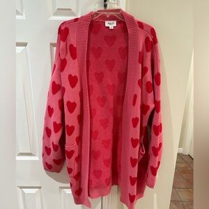 Heart cardigan plus size OS